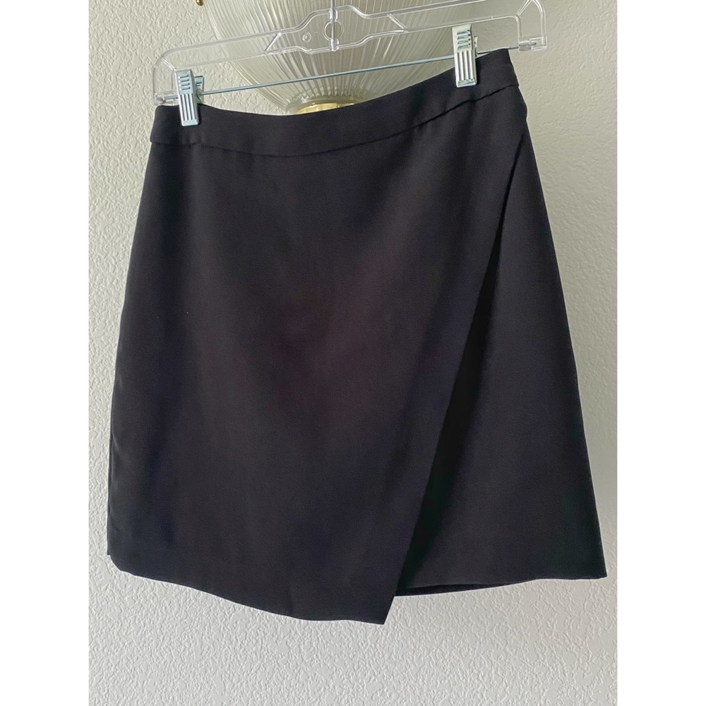 BR Black Faux Wrap Mini Skirt